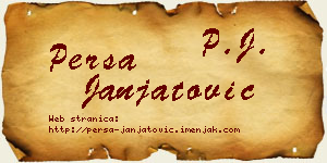 Persa Janjatović vizit kartica
